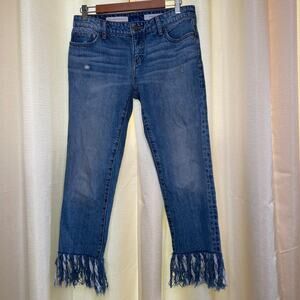 Anthropologie Pilcro Hyphen Fringe Hem Jeans womens size 26